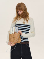 Layered Stripe Wool Blend Polo