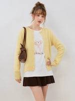 Cable Knit Wool Blend Cardigan
