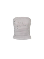 Star Beaded Ruffled Acetate Bustier
