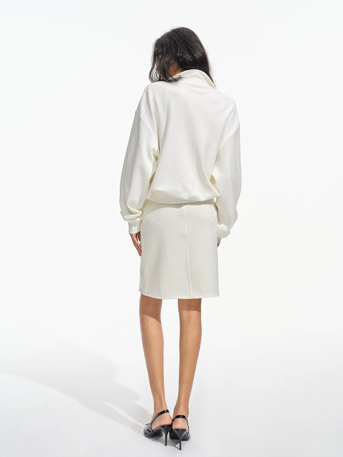 Asymmetric Knit A Line Mini Skirt