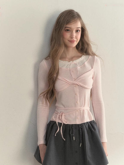 Bowknot Knit T-Shirt