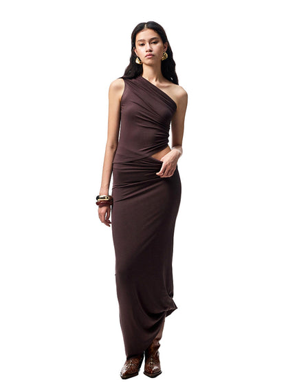 Irregular Multi-Wear Ruched Acetate T-Shirt
