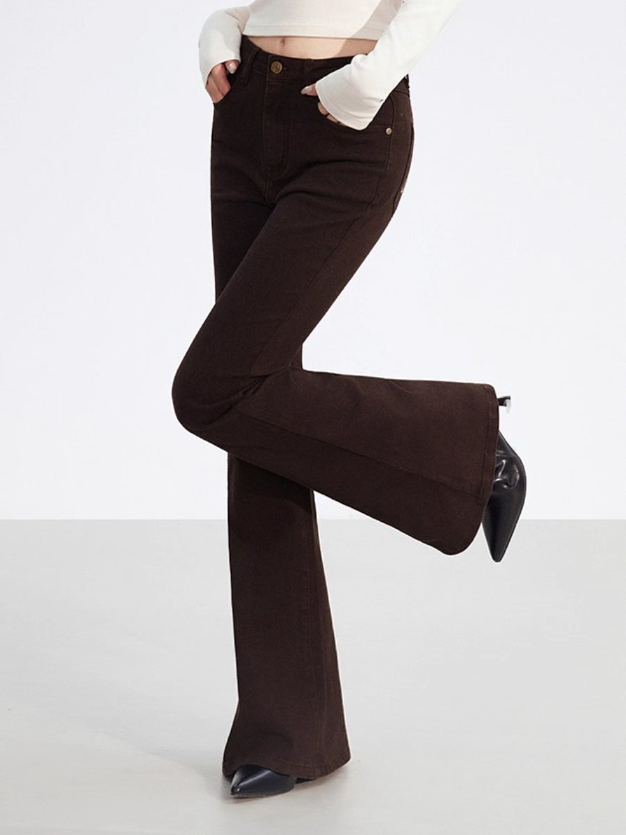 Embroidered Flared Slim-Fit Jeans
