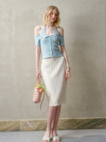 Summer-Colored One-Shoulder Cardigan