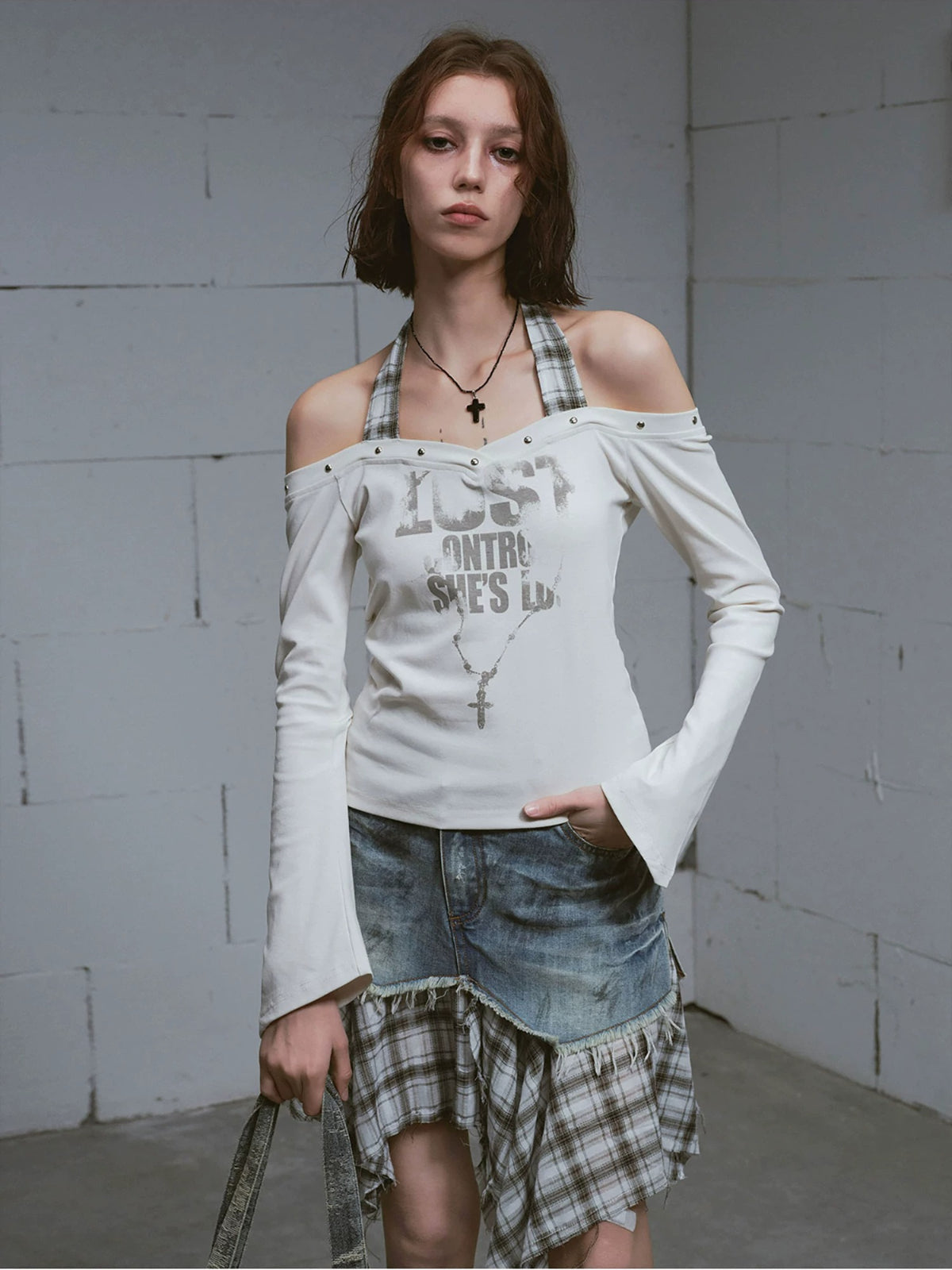 Punk Rivet Halter Neck Top