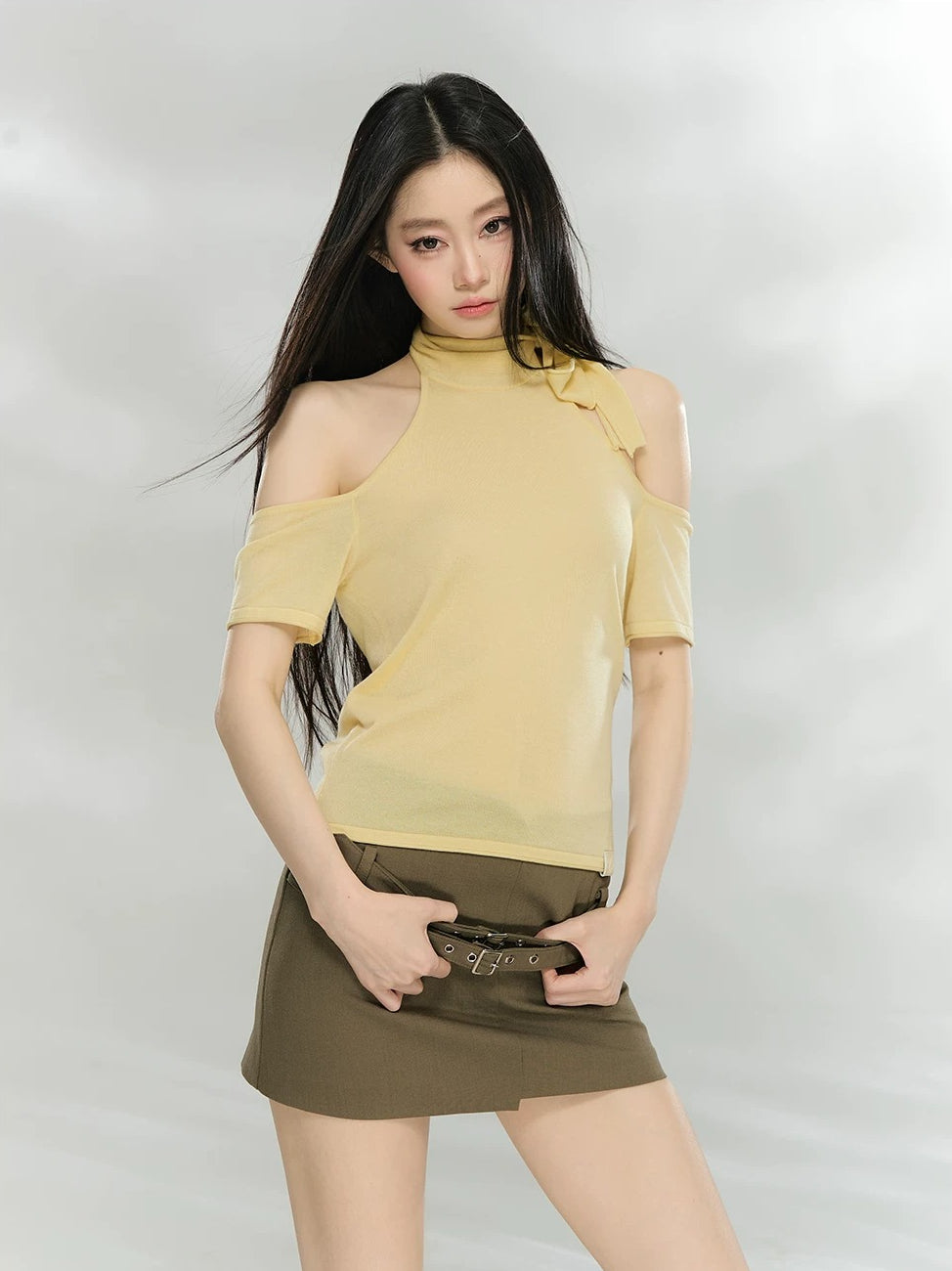 Cutout Halter Knit Top