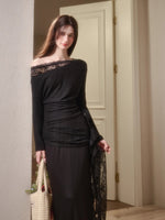 Breathe Lace Off-Shoulder Blouse & Skirt Set