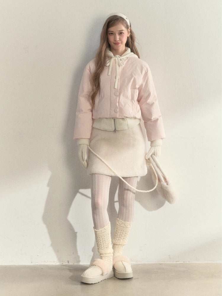 Reindeer Footprints Hooded Down Jacket