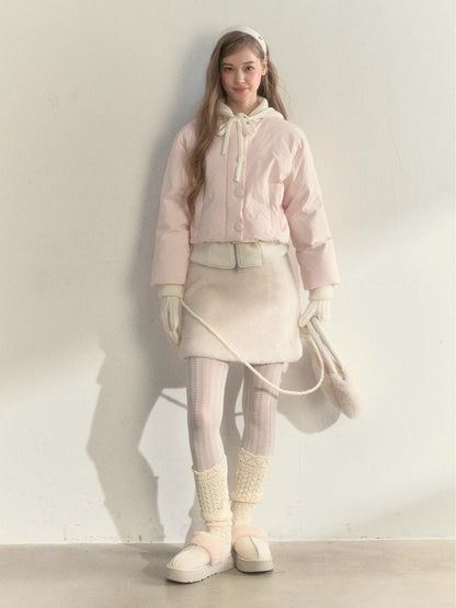 Reindeer Footprints Hooded Down Jacket