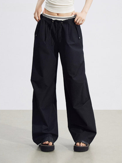 Layered Contrast Cargo Pants
