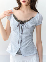 Lace Layered Floral Blouse