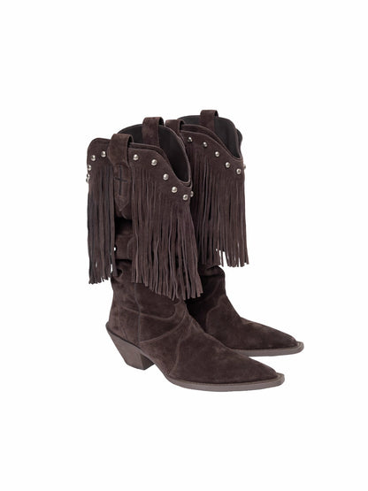 V-Cut Pointed Western Boots