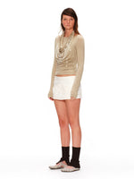 Lyocell Two-Piece Pearl Draped Top