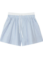Striped Shirt Shorts Set
