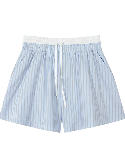 Striped Shirt Shorts Set