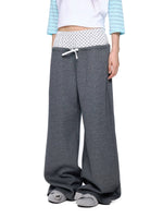 Polka Dot Contrast Waist Sweatpants