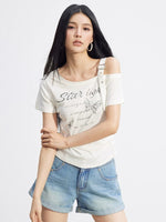 Butterfly Off-Shoulder Tee