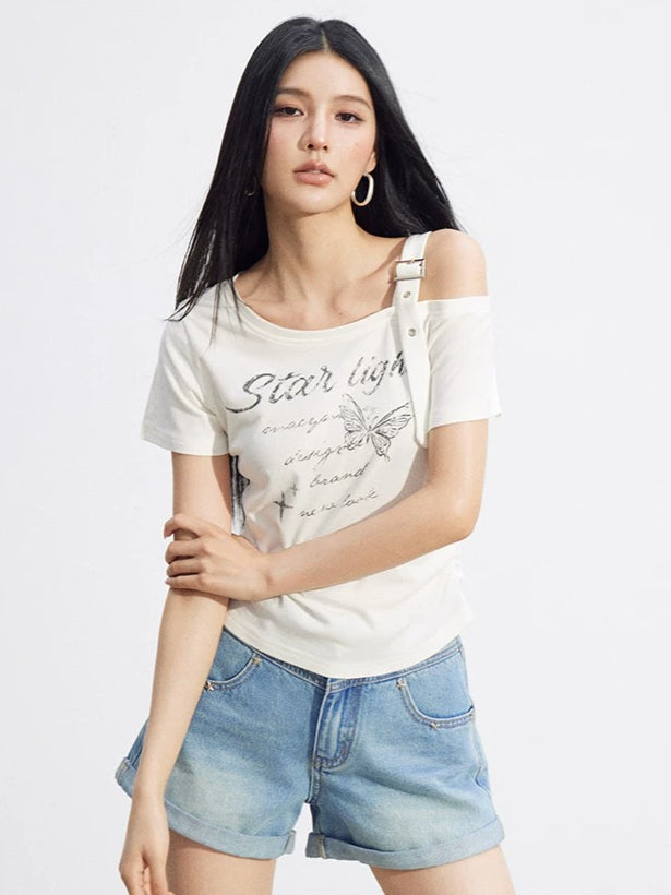 Butterfly Off-Shoulder Tee