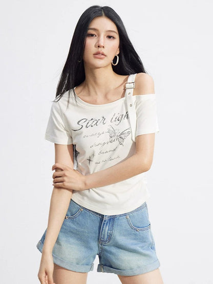 Butterfly Off-Shoulder Tee