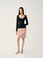 Hollow Knit Long Sleeve Top