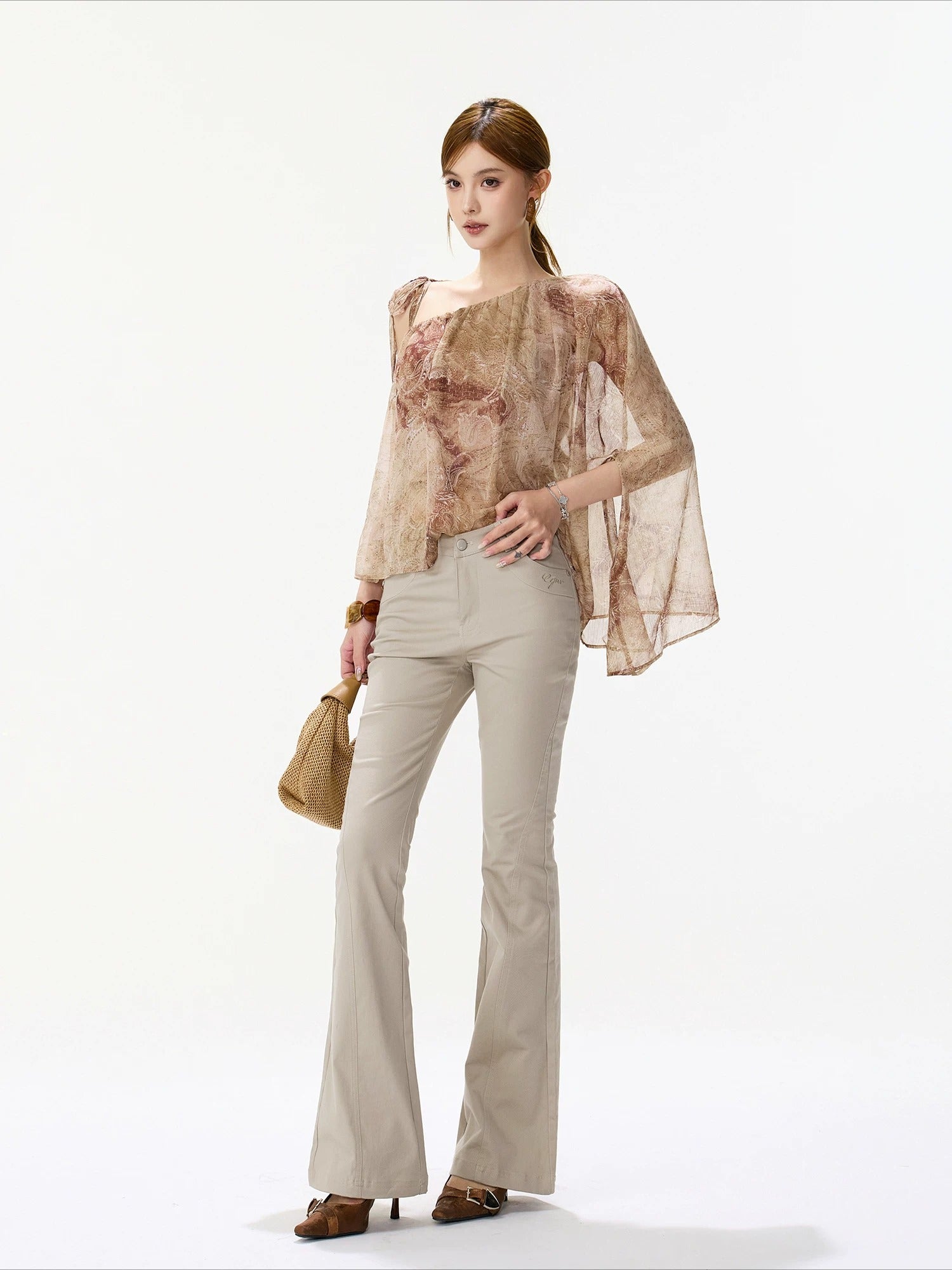 Paisley One-Shoulder Top