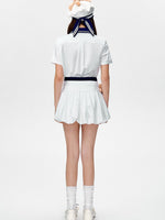 Navy Collar Short-Sleeve Shirt