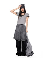 Plaid Bubble Chiffon Skirt