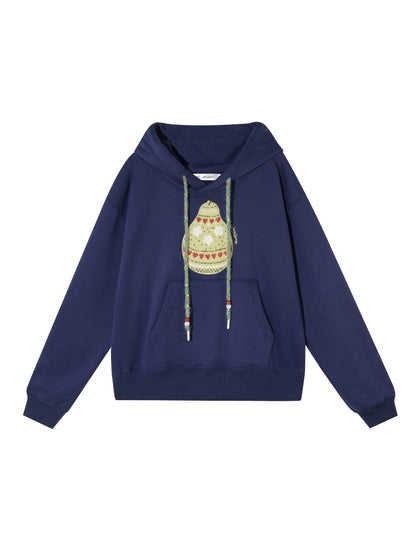 Fair Isle Knit Pear-patterned Hoodie