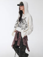 Cat Graphic Double-Zip Convertible Hoodie Jacket