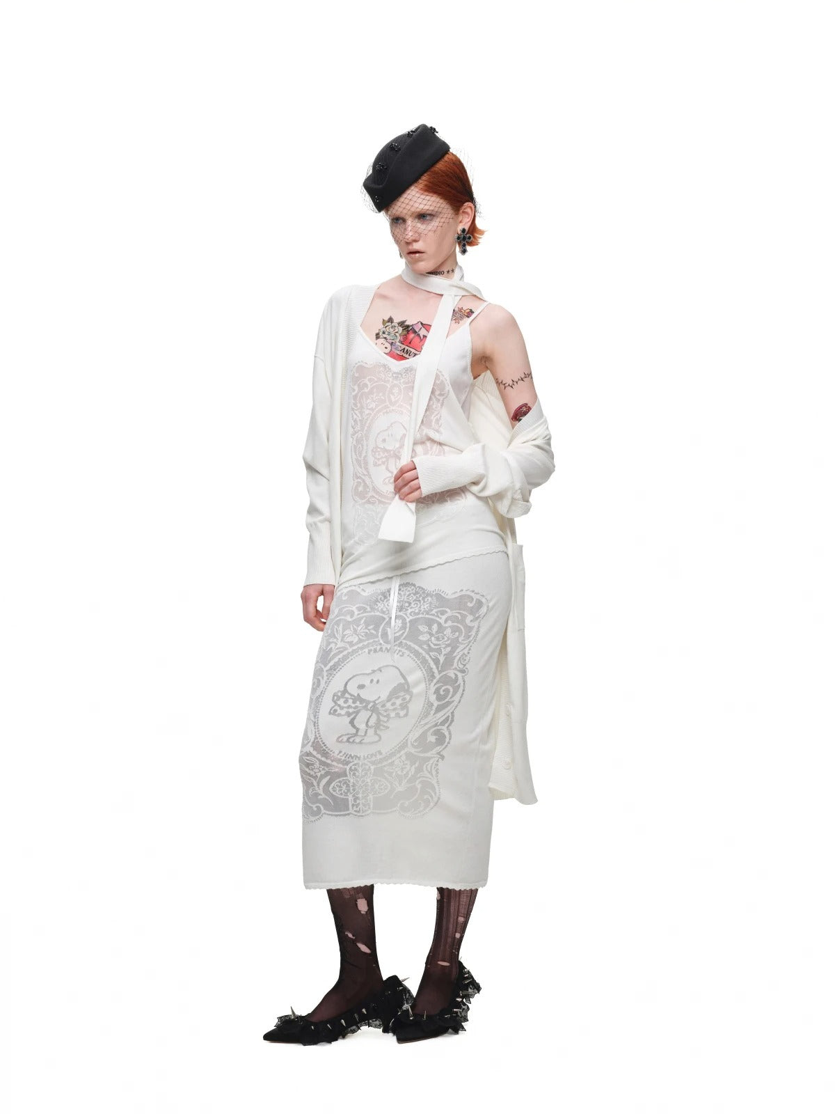 Burnout Sheer Long Cardigan