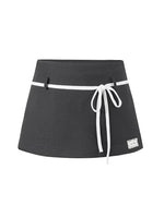 Contrast Drawstring Skort