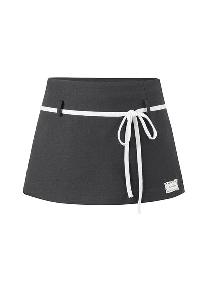 Contrast Drawstring Skort