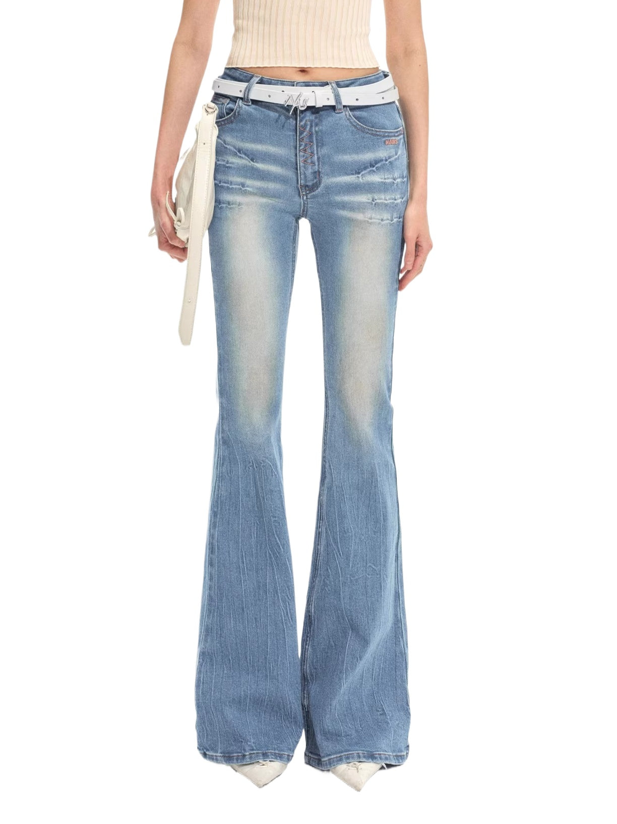 +5CM N1 Sculpted Micro-Flare Jeans