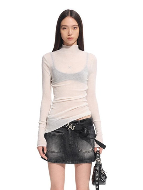 Megan Wool Turtleneck Blouse