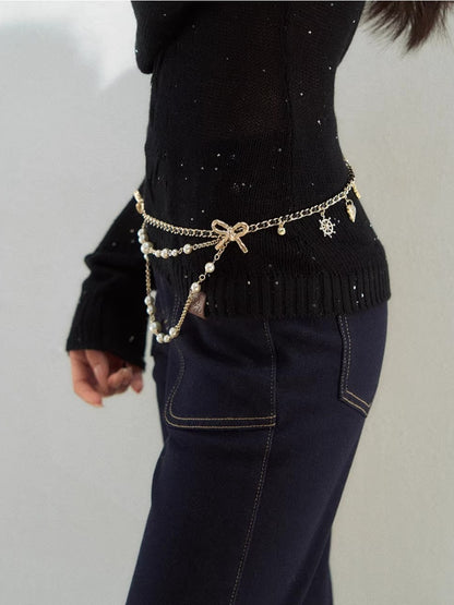 Layered Pearl Waist Chain