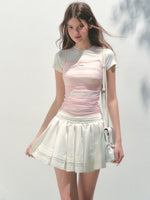 Contrast Color Fake Two-piece Short-sleeve T-shirt