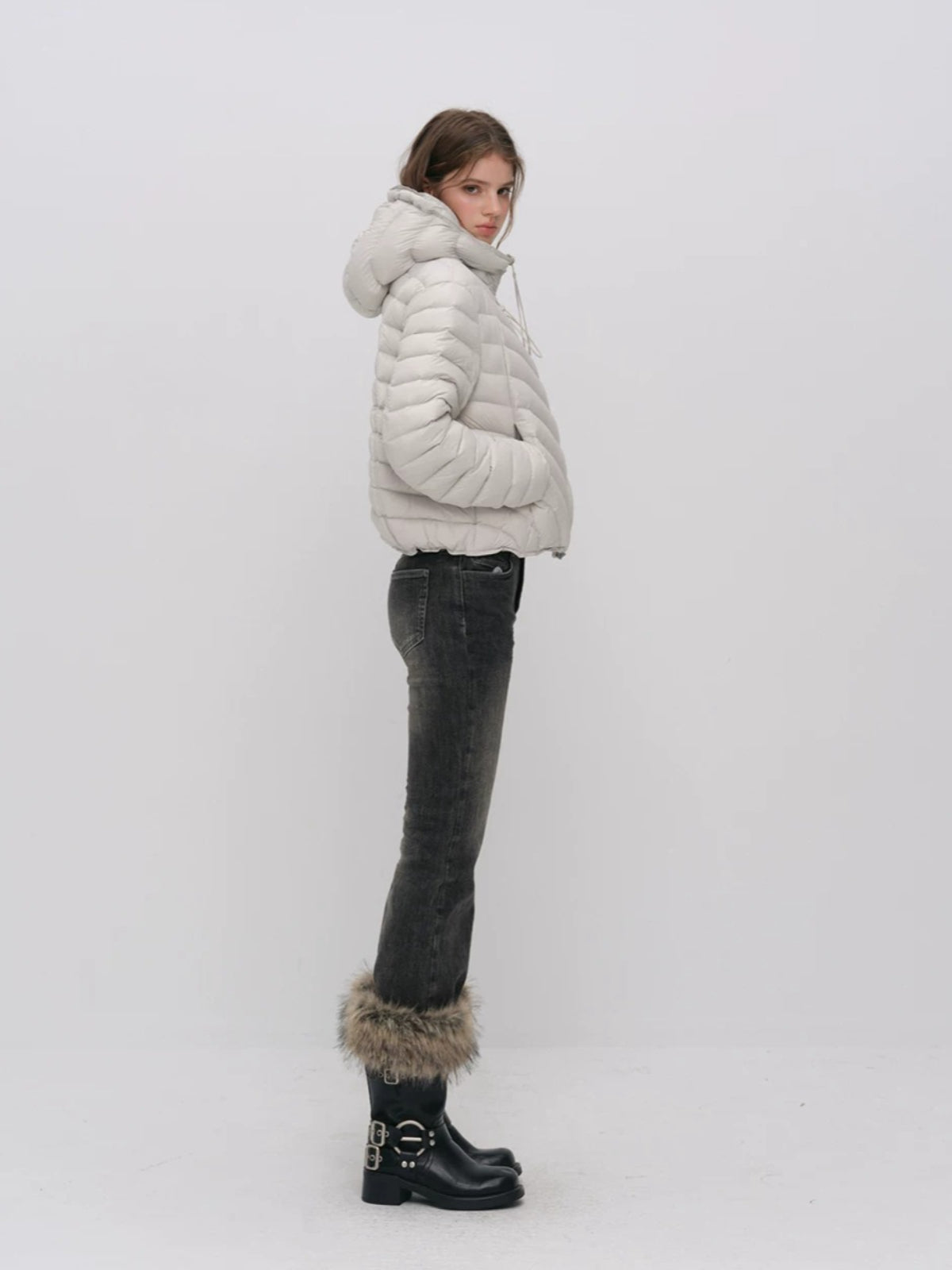 Quilted Hooded Light Down