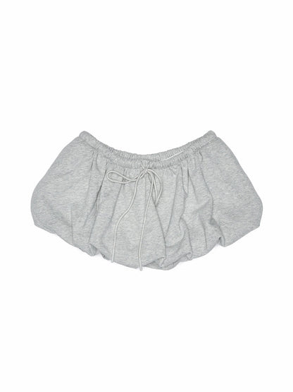 Solid Color Sweatshirt Fabric Drawstring 3D Tulip Skirt