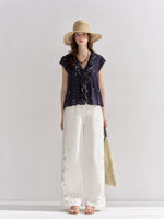 Embroidered Wide-Leg Jeans