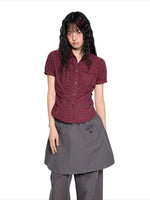 Ruched Puff Sleeve Shirt