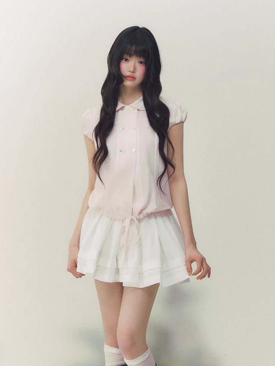 Pink Blush Double Button Shirt
