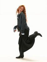 Textured Henry Neck Long Sleeve Top