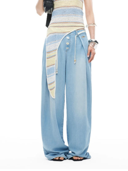 Wheat Braid Wide-Leg Pants