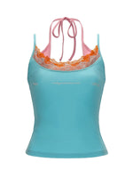 Layered Embroidered Letter Cami Top