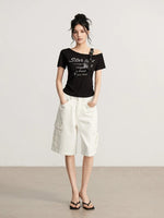 Cargo Denim Bermuda Shorts