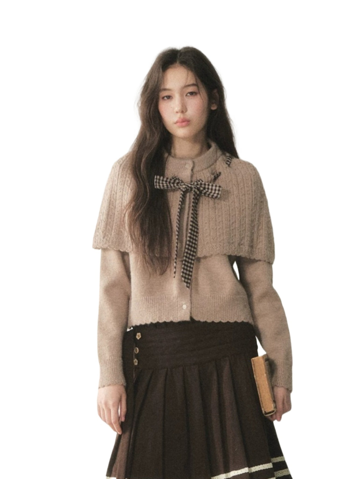 Vintage Bow Cape Knit Sweater