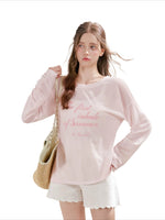 Sheer Letter Printed Cover T-shirt