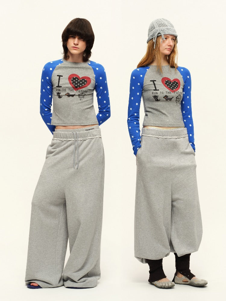 Polka Dot Raglan Long Sleeve Tee