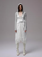 Hooded Zip Slim Long-Sleeve T-shirt