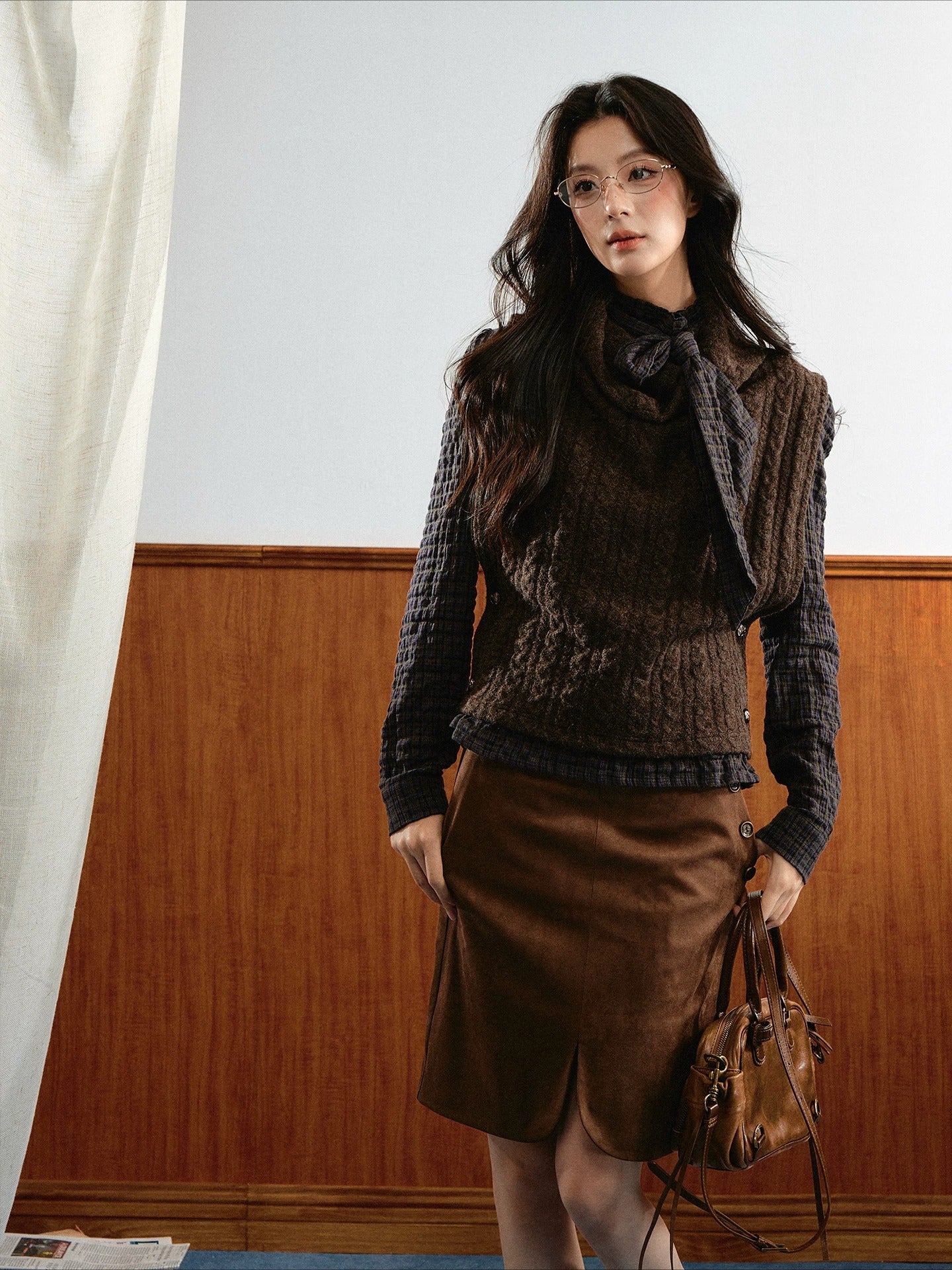 Plaid Layered Skirt Set